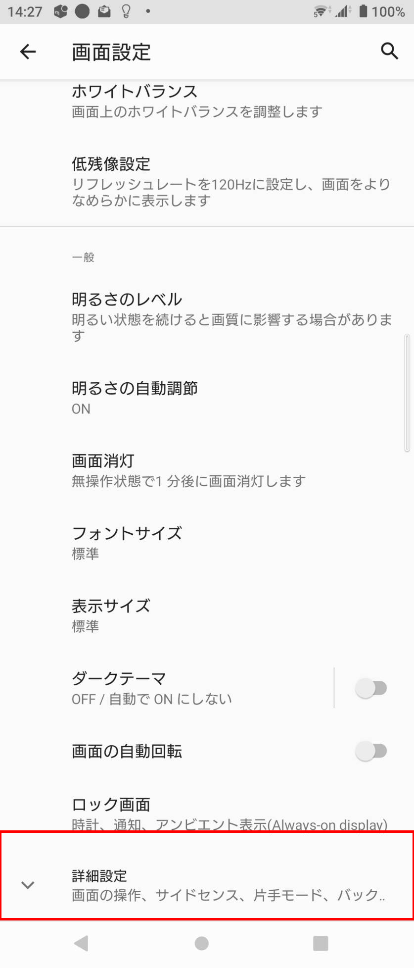 Xperia 1 III詳細設定
