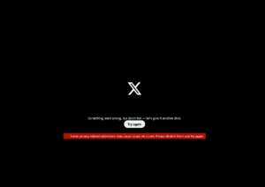 【解決済み】FirefoxでX(旧Twitter)が見れない時の対処方法(Something went wrong, but don’t fret ? let’s give it another shot.)