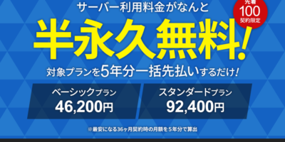 エックスサーバーさん系列のシン・レンタルサーバーさんがサーバー代、半永久無料キャンペーン中 エックスサーバーさん系列のシン・レンタルサーバーさんがサーバー代、半永久無料キャンペーン中